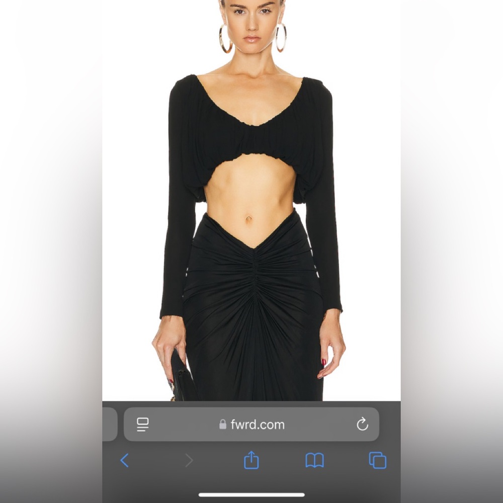 SAINT LAURENT Draped V-Neck Top NWT
